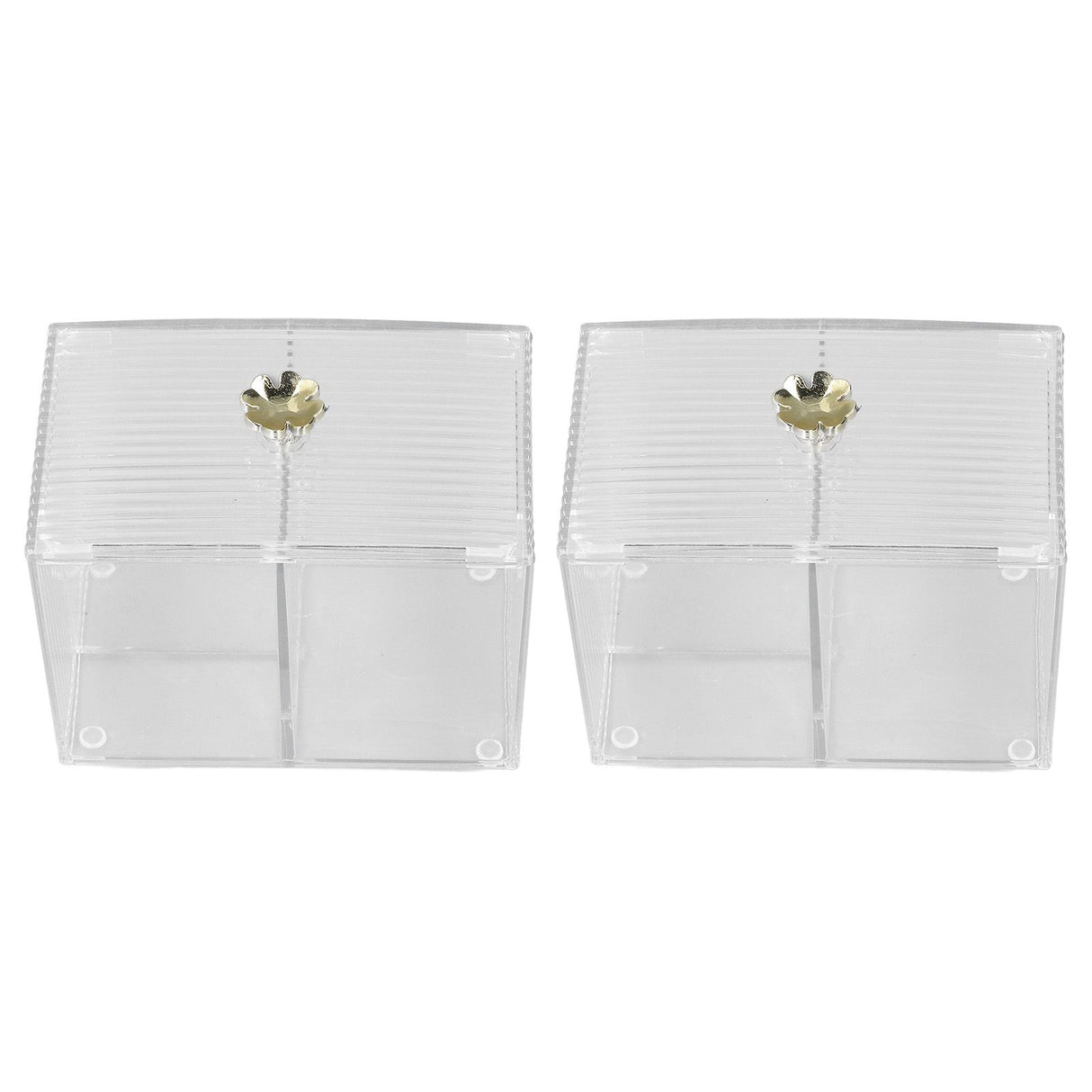 2Pcs Cotton Swab Holder Clear Durable Plastic Safe Widely Used Cotton Ball Organizer for Office Family Tabletop