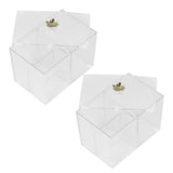 2Pcs Cotton Swab Holder Clear Durable Plastic Safe Widely Used Cotton Ball Organizer for Office Family Tabletop
