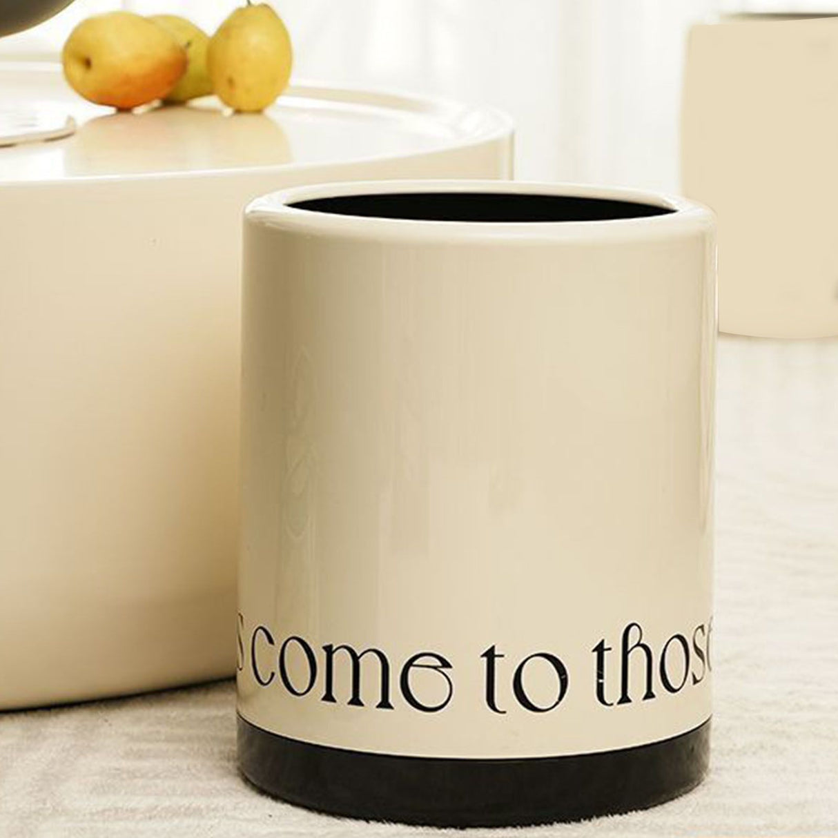 Living Room Trash Can Modern Minimalism Large Capacity Round Waste Basket for Home