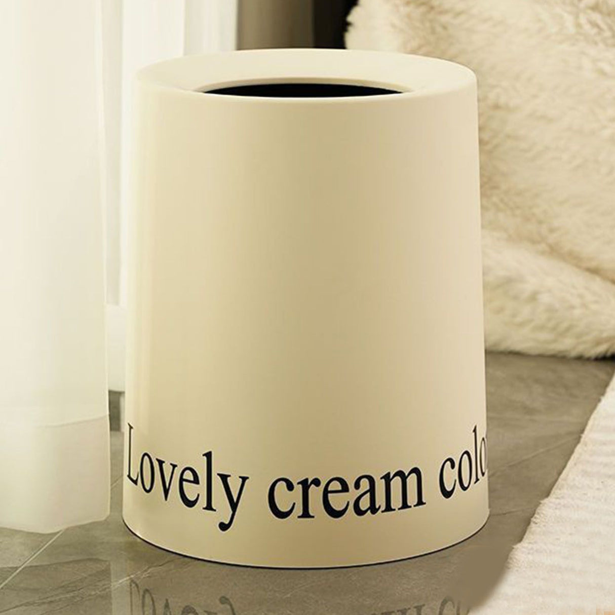 Living Room Trash Can Modern Minimalism Large Capacity Round Waste Basket for Home