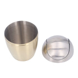 Desktop Small Trash Can Multipurpose 304 Stainless Steel Mini Trash Can with Lid for Tabletop Countertop Use Golden