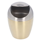 Desktop Small Trash Can Multipurpose 304 Stainless Steel Mini Trash Can with Lid for Tabletop Countertop Use Golden