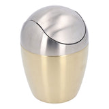 Desktop Small Trash Can Multipurpose 304 Stainless Steel Mini Trash Can with Lid for Tabletop Countertop Use Golden - Extra Image