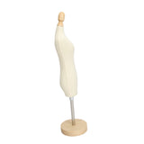Dress Form Female Mannequin Torso Mini Dress Model with Wooden Base for Sewing Display Photo Teaching 1/4 - Side View