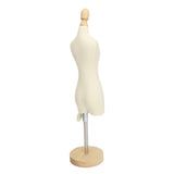Dress Form Female Mannequin Torso Mini Dress Model with Wooden Base for Sewing Display Photo Teaching 1/4