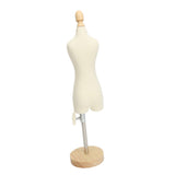 Dress Form Female Mannequin Torso Mini Dress Model with Wooden Base for Sewing Display Photo Teaching 1/4