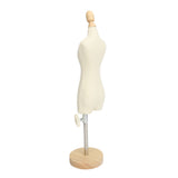 Dress Form Female Mannequin Torso Mini Dress Model with Wooden Base for Sewing Display Photo Teaching 1/4
