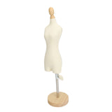 Dress Form Female Mannequin Torso Mini Dress Model with Wooden Base for Sewing Display Photo Teaching 1/4