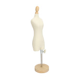 Dress Form Female Mannequin Torso Mini Dress Model with Wooden Base for Sewing Display Photo Teaching 1/4