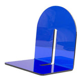 Acrylic Book End Thickened L Shape Bookend Stopper Desktop Book Organizer for Home Library Office Translucent Blue - Side View