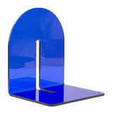 Acrylic Book End Thickened L Shape Bookend Stopper Desktop Book Organizer for Home Library Office Translucent Blue - Top-Down View