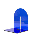 Acrylic Book End Thickened L Shape Bookend Stopper Desktop Book Organizer for Home Library Office Translucent Blue