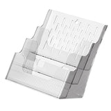 Multifunctional Book Organizer Desk File Organizer Multiple Layers File Folder Holder for Office Study Dormitory Transparent - Top-Down View