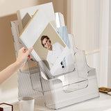 Multifunctional Book Organizer Desk File Organizer Multiple Layers File Folder Holder for Office Study Dormitory Transparent