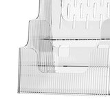Multifunctional Book Organizer Desk File Organizer Multiple Layers File Folder Holder for Office Study Dormitory Transparent - Extra Image