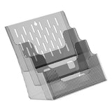 Multifunctional Book Organizer Desk File Organizer Multiple Layers File Folder Holder for Office Study Dormitory Transparent Grey - Side View