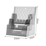 Multifunctional Book Organizer Desk File Organizer Multiple Layers File Folder Holder for Office Study Dormitory Transparent Grey