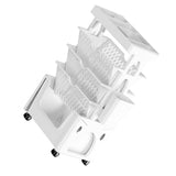 Rolling Mobile Bookshelf with Wheels 5 Tiers Large Capacity Strong Load Bearing Capacity Utility Cart for Study Kitchen White - Top-Down View