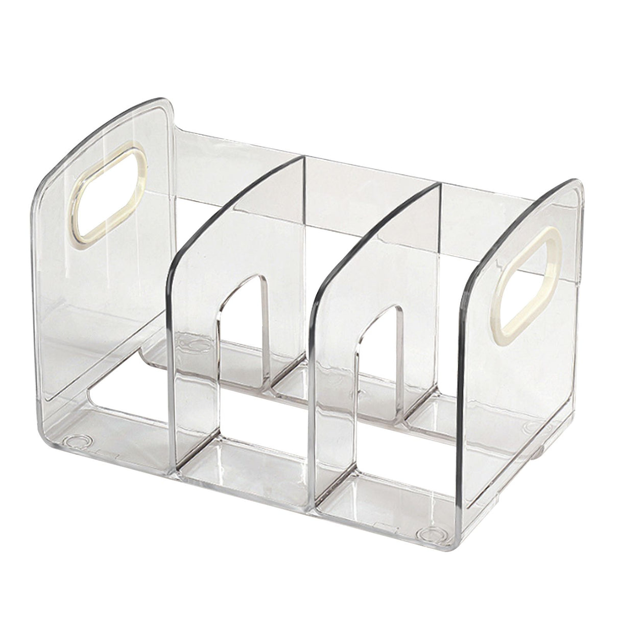 Book Organizer Desktop Book Rack File Holder Acrylic Tabletop Organizer for Study Office Transparent 3 Compartment (28x14x15cm/11x5.5x5.9in)
