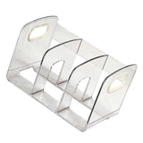 Book Organizer Desktop Book Rack File Holder Acrylic Tabletop Organizer for Study Office Transparent 3 Compartment (28x14x15cm/11x5.5x5.9in)