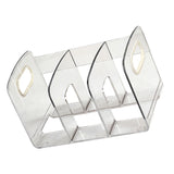 Book Organizer Desktop Book Rack File Holder Acrylic Tabletop Organizer for Study Office Transparent 3 Compartment (28x14x15cm/11x5.5x5.9in)