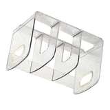 Book Organizer Desktop Book Rack File Holder Acrylic Tabletop Organizer for Study Office Transparent 3 Compartment (28x14x15cm/11x5.5x5.9in)