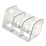 Book Organizer Desktop Book Rack File Holder Acrylic Tabletop Organizer for Study Office Transparent 3 Compartment (28x14x15cm/11x5.5x5.9in) - Extra Image