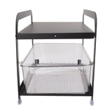 Cup Storage Organizer Shelf 2 Tier Pull Out Countertop Organizer Multifunctional Desktop Storage Rack for Home Office Black - Top-Down View