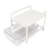 Cup Storage Organizer Shelf 2 Tier Pull Out Countertop Organizer Multifunctional Desktop Storage Rack for Home Office White