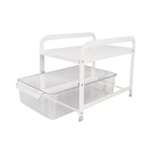 Cup Storage Organizer Shelf 2 Tier Pull Out Countertop Organizer Multifunctional Desktop Storage Rack for Home Office White