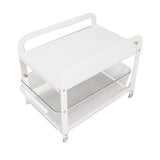 Cup Storage Organizer Shelf 2 Tier Pull Out Countertop Organizer Multifunctional Desktop Storage Rack for Home Office White - Rear View