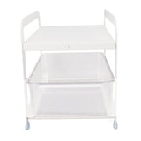 Cup Storage Organizer Shelf 2 Tier Pull Out Countertop Organizer Multifunctional Desktop Storage Rack for Home Office White - Close-Up Angle