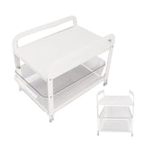 Cup Storage Organizer Shelf 2 Tier Pull Out Countertop Organizer Multifunctional Desktop Storage Rack for Home Office White