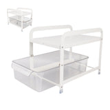 Cup Storage Organizer Shelf 2 Tier Pull Out Countertop Organizer Multifunctional Desktop Storage Rack for Home Office White - Extra Image