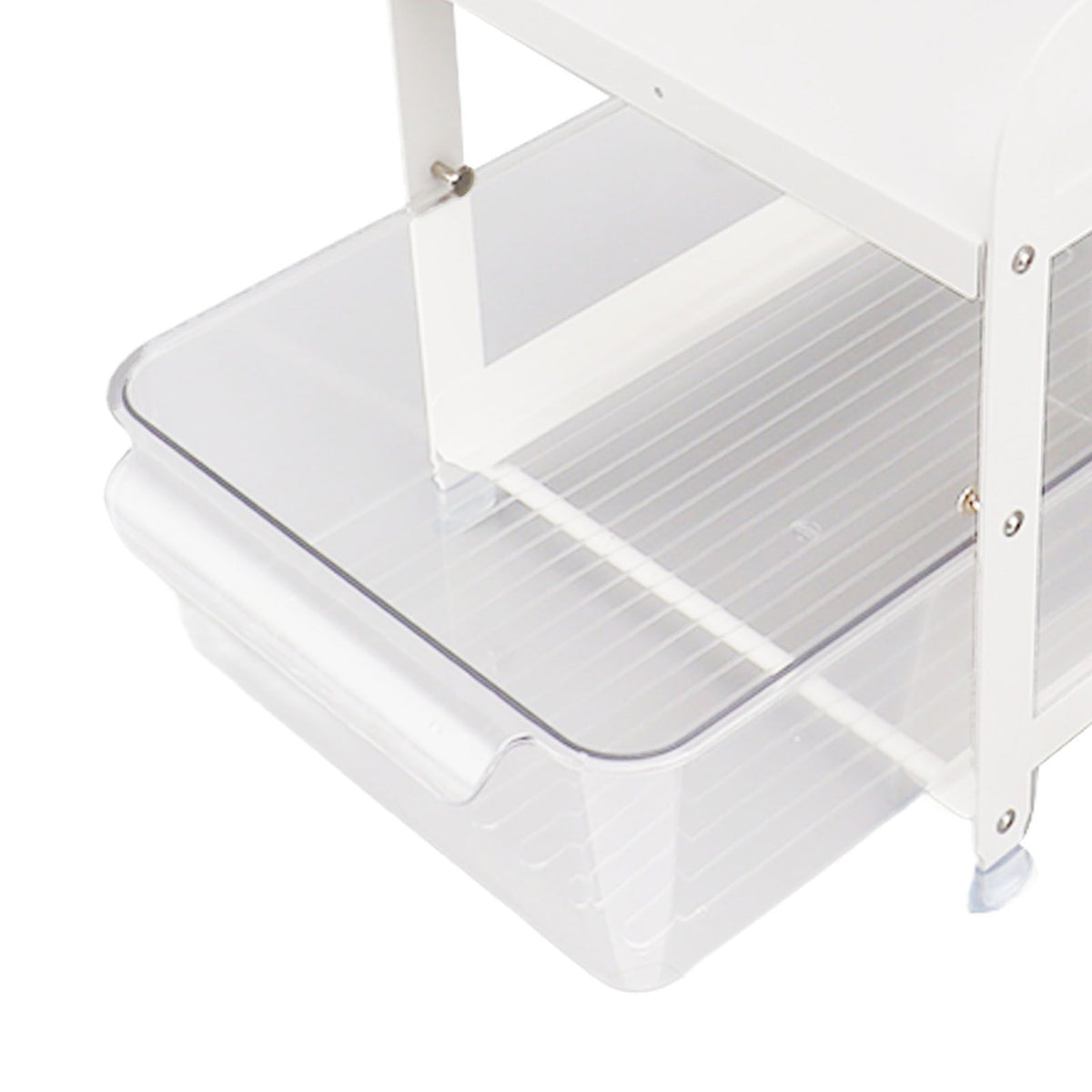 Cup Storage Organizer Shelf 2 Tier Pull Out Countertop Organizer Multifunctional Desktop Storage Rack for Home Office White