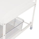 Cup Storage Organizer Shelf 2 Tier Pull Out Countertop Organizer Multifunctional Desktop Storage Rack for Home Office White - Extra Image