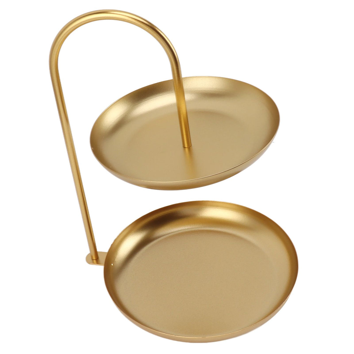 Dessert Rack Fruit Stand Round 2 Tier Iron Display Holder for Party Wedding Birthday Home Gold