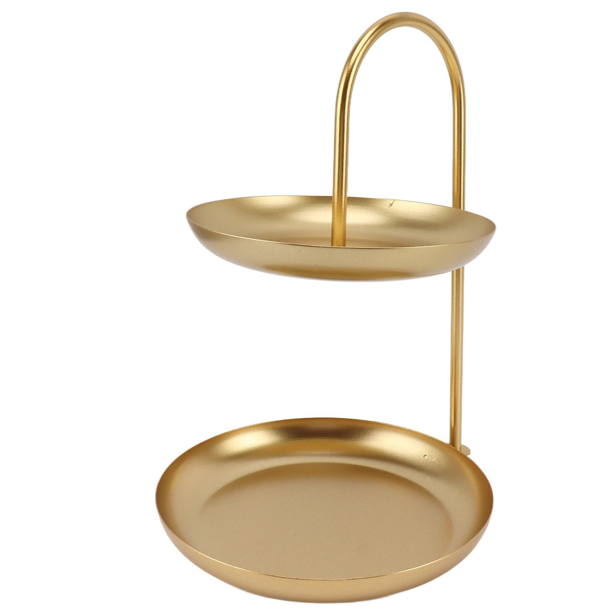 Dessert Rack Fruit Stand Round 2 Tier Iron Display Holder for Party Wedding Birthday Home Gold