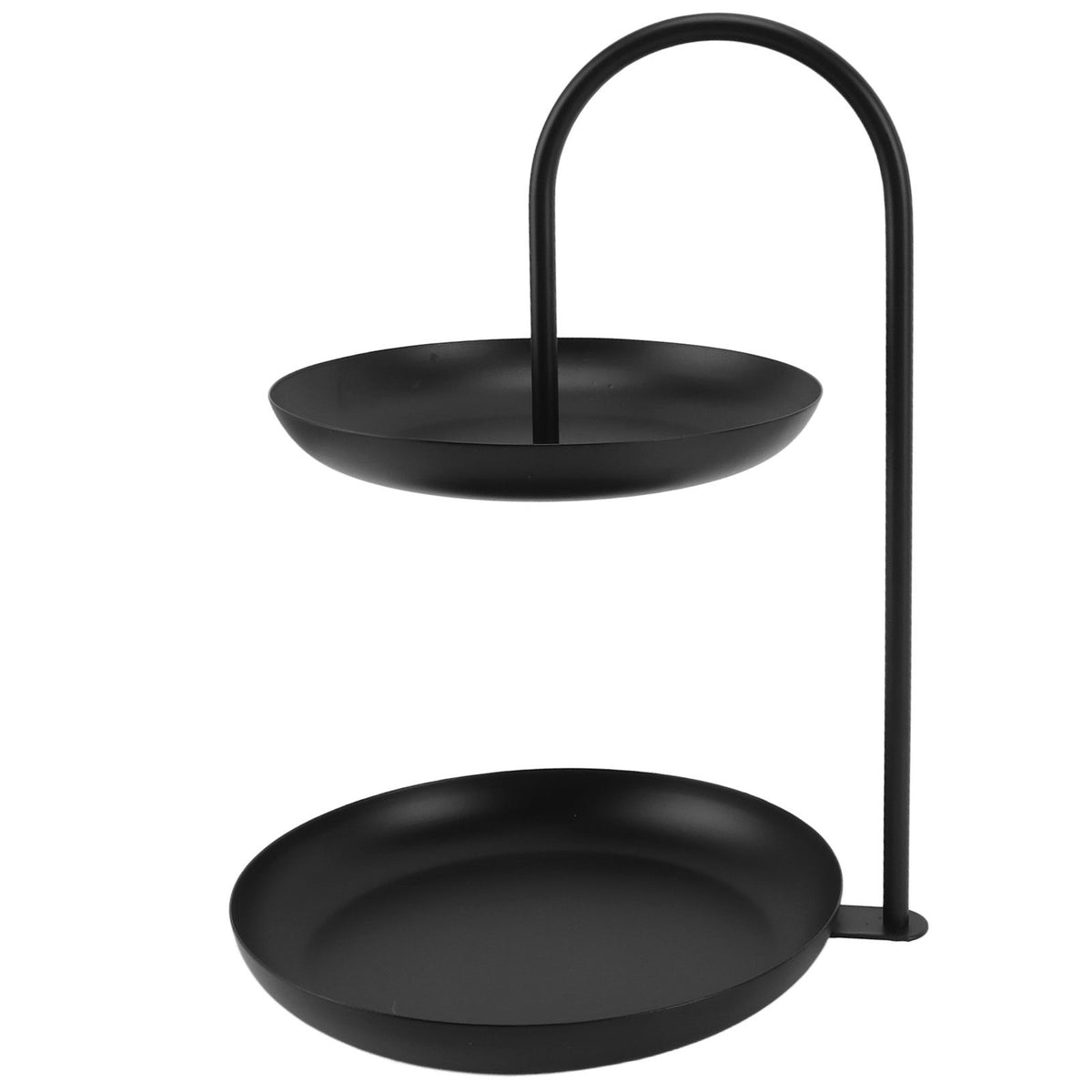 Dessert Rack Fruit Stand Round 2 Tier Iron Display Holder for Party Wedding Birthday Home Black