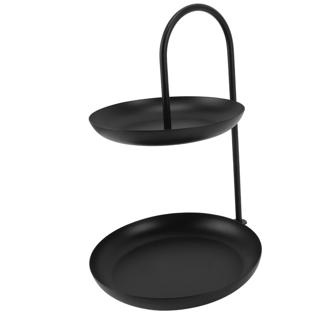 Dessert Rack Fruit Stand Round 2 Tier Iron Display Holder for Party Wedding Birthday Home Black
