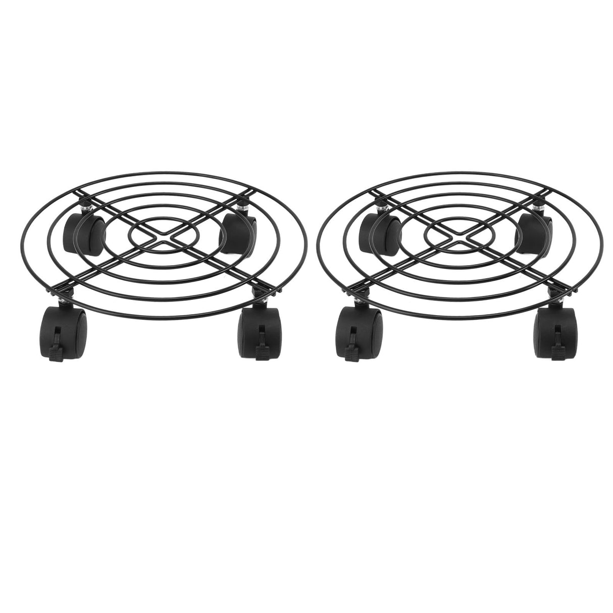 2 PCS Outdoor Plant Dolly with Lockable Wheels Iron and PVC High Load Bearing Rolling Plant Stand Base for Large Plants