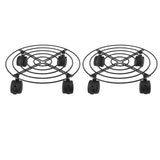 2 PCS Outdoor Plant Dolly with Lockable Wheels Iron and PVC High Load Bearing Rolling Plant Stand Base for Large Plants