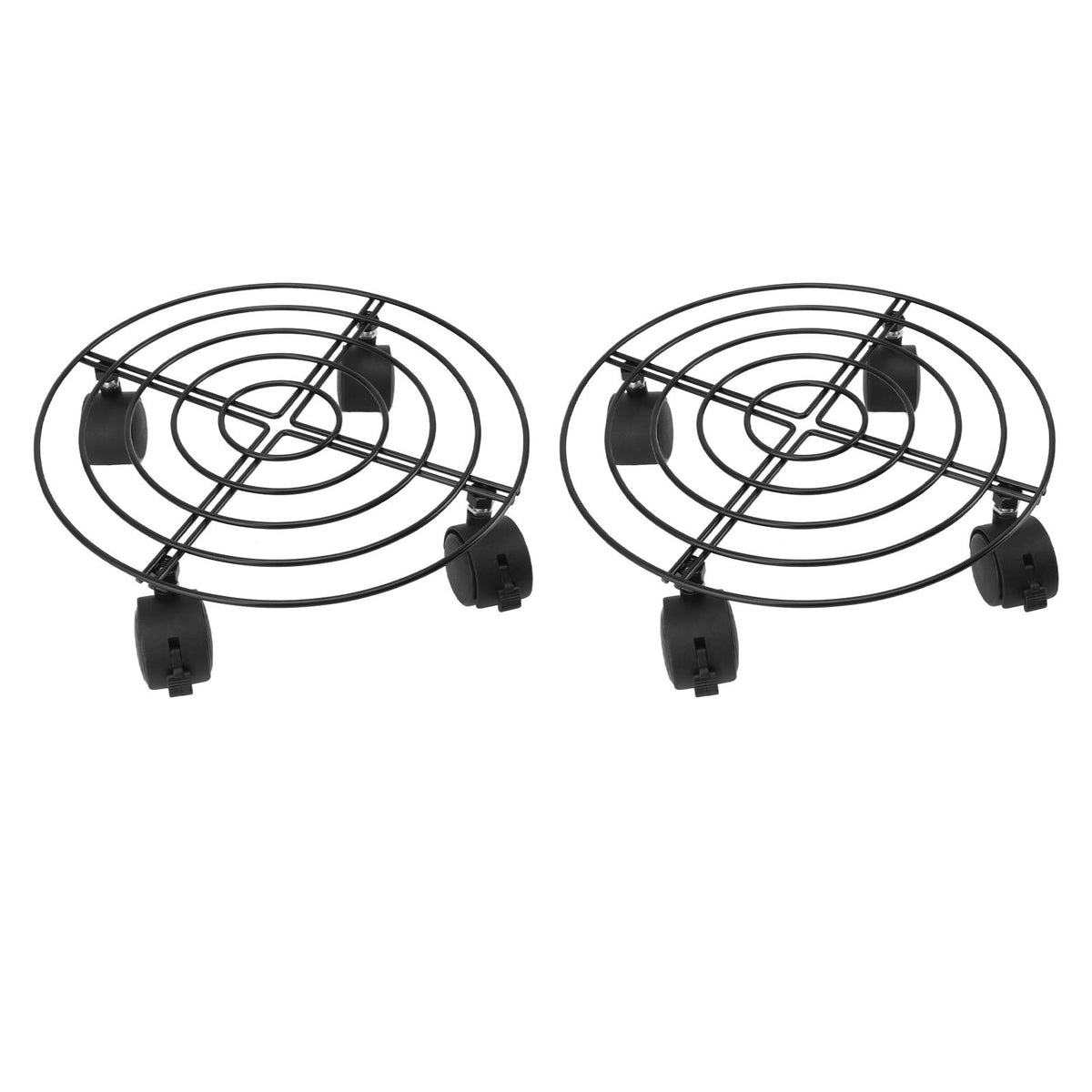 2 PCS Outdoor Plant Dolly with Lockable Wheels Iron and PVC High Load Bearing Rolling Plant Stand Base for Large Plants