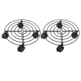 2 PCS Outdoor Plant Dolly with Lockable Wheels Iron and PVC High Load Bearing Rolling Plant Stand Base for Large Plants