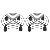 2 PCS Outdoor Plant Dolly with Lockable Wheels Iron and PVC High Load Bearing Rolling Plant Stand Base for Large Plants