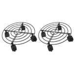 2 PCS Outdoor Plant Dolly with Lockable Wheels Iron and PVC High Load Bearing Rolling Plant Stand Base for Large Plants