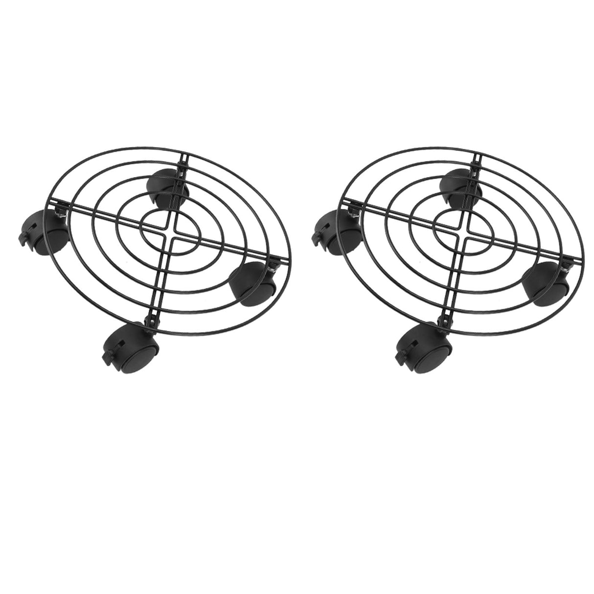 2 PCS Outdoor Plant Dolly with Lockable Wheels Iron and PVC High Load Bearing Rolling Plant Stand Base for Large Plants