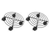 2 PCS Outdoor Plant Dolly with Lockable Wheels Iron and PVC High Load Bearing Rolling Plant Stand Base for Large Plants