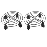 2 PCS Outdoor Plant Dolly with Lockable Wheels Iron and PVC High Load Bearing Rolling Plant Stand Base for Large Plants