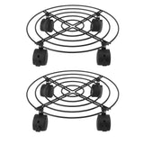 2 PCS Outdoor Plant Dolly with Lockable Wheels Iron and PVC High Load Bearing Rolling Plant Stand Base for Large Plants